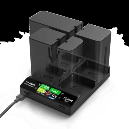 Accsoon TOPRIG 100W 4-Bay NP-F Fast Charger